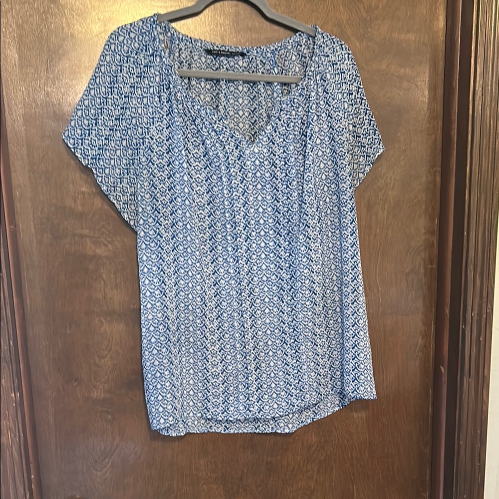 Blue & white light weight blouse